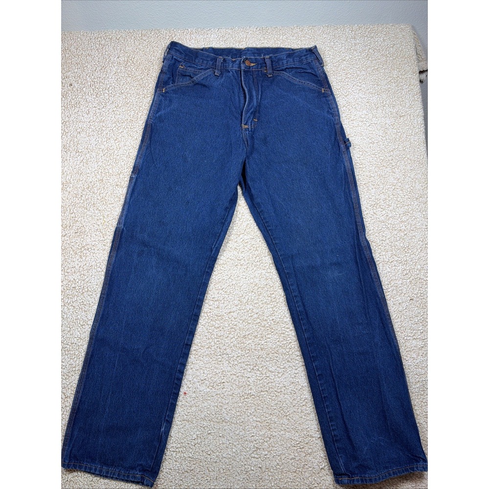 VTG Round House Carpenter Jeans Mens 32x32 Blue Made in USA Vintage